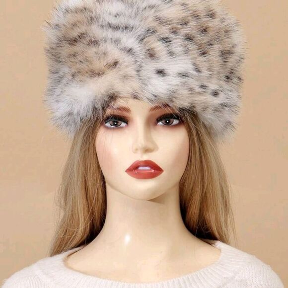 Leopard print scarf+hat+leg warmers+cafs - Picture 2 of 12